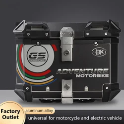 Motorcycle Aluminium Top Box 65L Universal Moto Top Case 45L 55L Motorcycle Rear Luggage Storage Trunk Tail Box