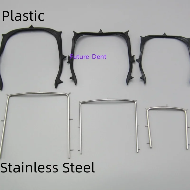 1 Pc Dental Endodontic Rubber Dam Frames Punch Frame Plastic/Stainless Steel U-Shape Face Bow Sheet Holder 6 Types