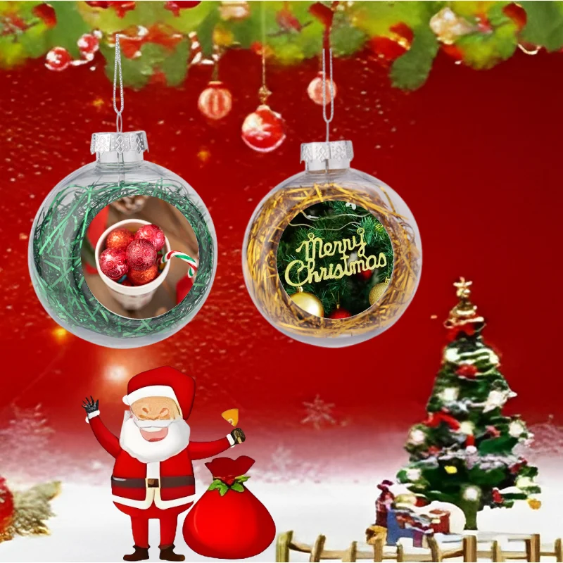 حلي عيد الميلاد المخصصة مع حلقة معلقة كرة تزيين صورة مخصصة لجميع القديسين عيد الميلاد السنة الجديدة صورة DIY