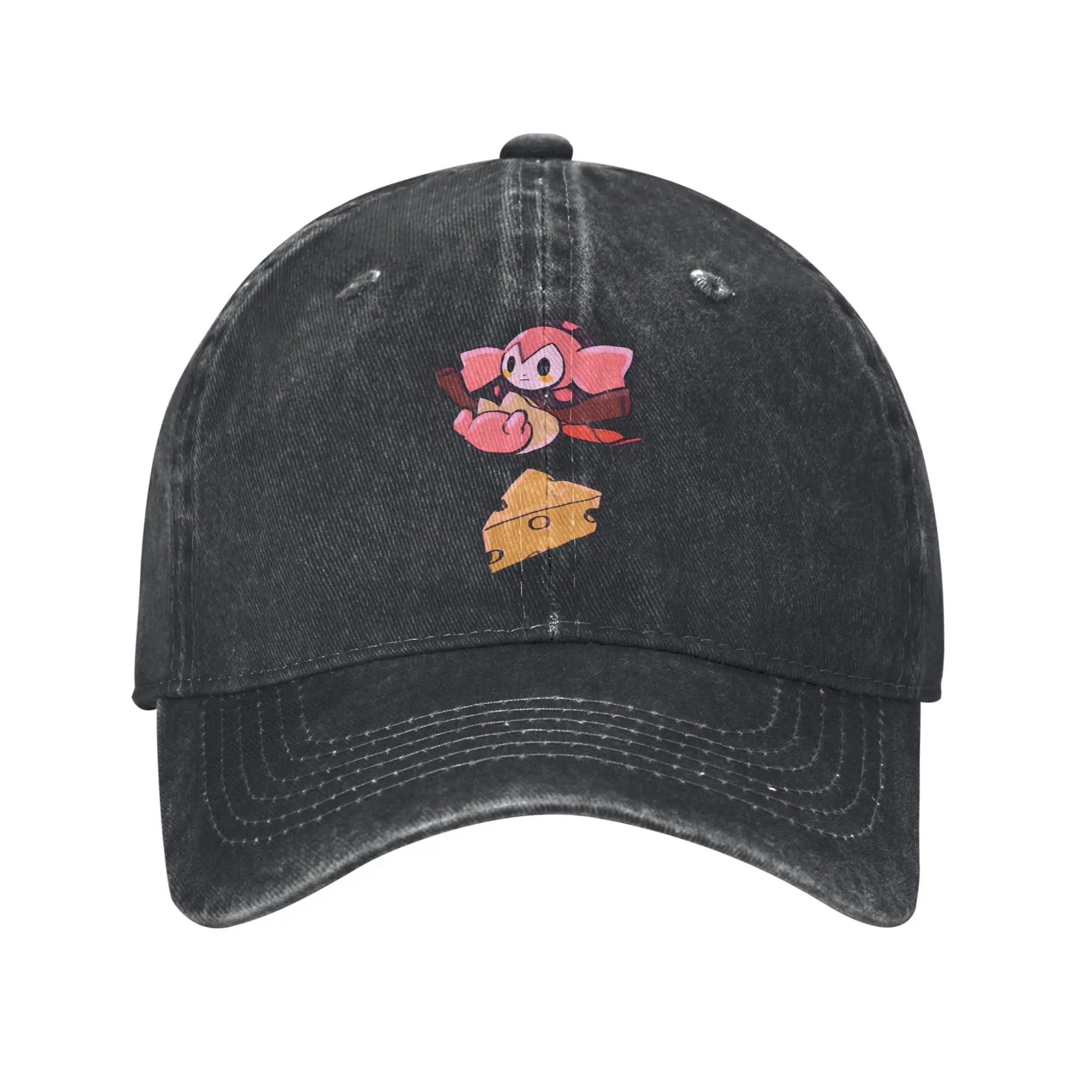Gorra de béisbol de mezclilla desgastada de anime Puella Magi Madoka Magica, diseño de Dessert Witch Charlotte, para hombre y mujer, estilo vintage, para exteriores, verano