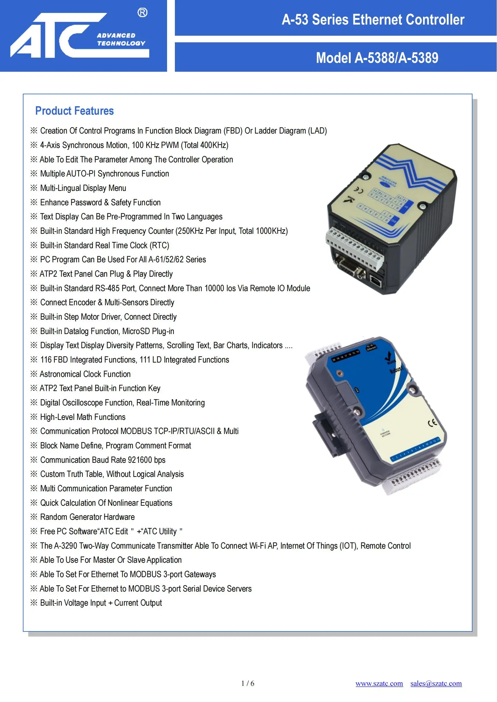 Controller PLC Ethernet industriale MODBUS TCP-IP/RTU Uscita relè 6DI 4DO (A-5388))