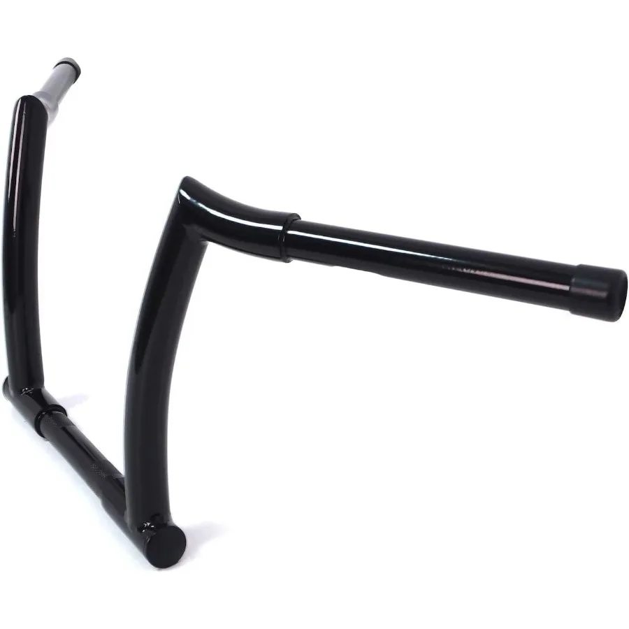 

14 Black 1.25 Fat Chizeled Handlebar with 1 Clamp Area Diameter for Harley Dyna Road Glide King Sportster Models Enhanced Grip