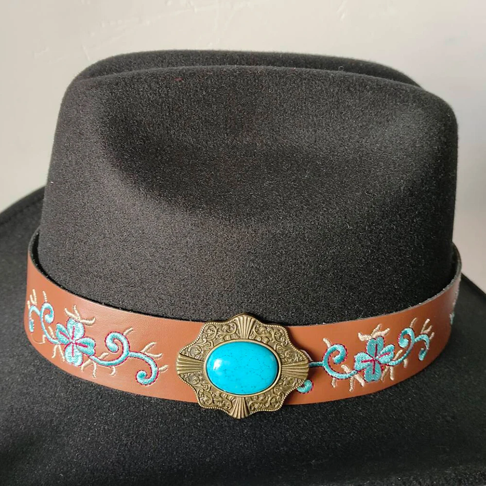 DIY Hat Accessories Bull Belt Men Women Hat Straw Hat Cowboy Hat Fedora Hat Turquoise Accessories Belt Buckle Outdoor Decor