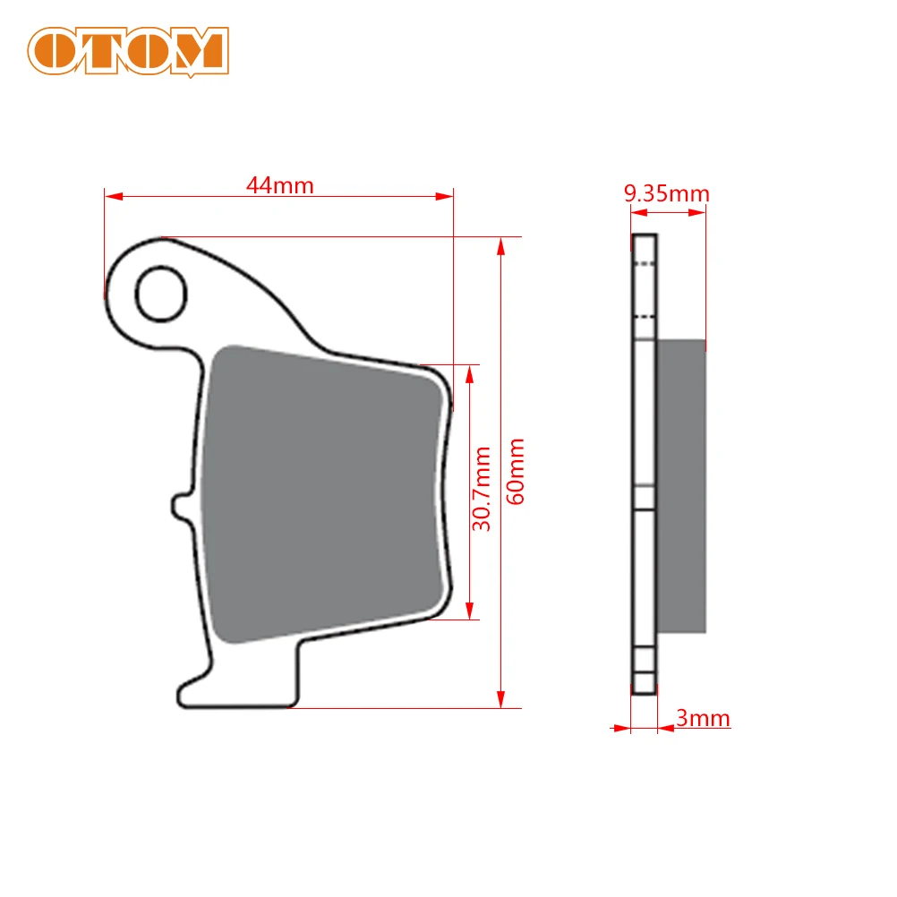 OTOM Motorcycle Rear Brake Pads Copper Sintering Brake Disks Disc Braking For HONDA CR125 CRF250R CRF250X 450R 450X CRF450L Bike