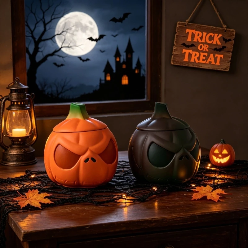 E0BF Halloween Silicone Mold for Lidded Jar Casting and Display Use