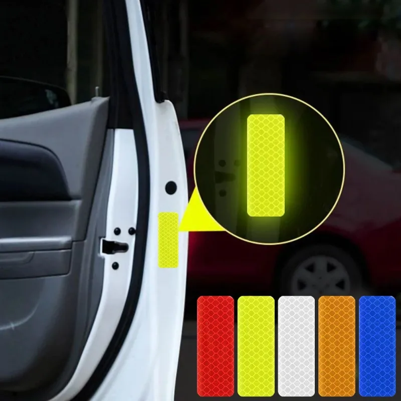 خوذة تحذير سلامة السيارة ملصقات عاكسة مقاوم للماء بولي كلوريد الفينيل عالية الوضوح تحذير قطاع ليلة السلامة الإطار عاكس ملصق