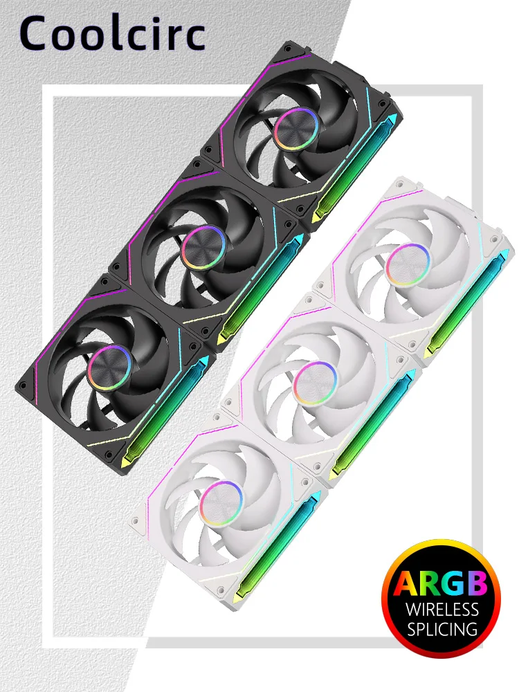Coolcirc DL-2 Modulares kabelloses Spleißen, 120 mm PC-Gehäuselüfter, ARGB, unendlicher Spiegel, Lichteffekt für Computer-Wasserkühler