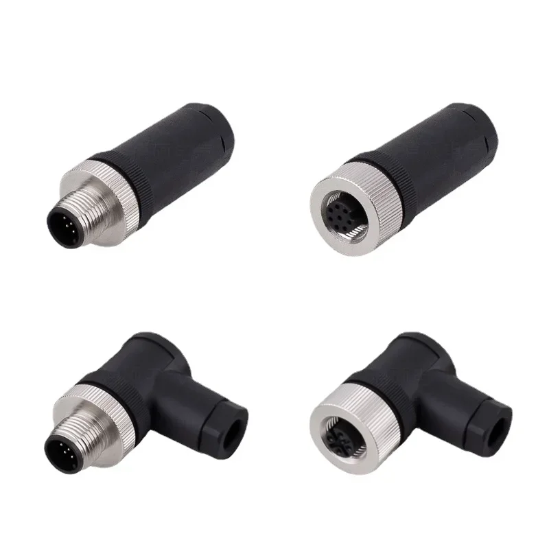 M12 sensor connector waterproof male&female plug screw threaded coupling 3 4 5 8 Pin A type sensor connectors