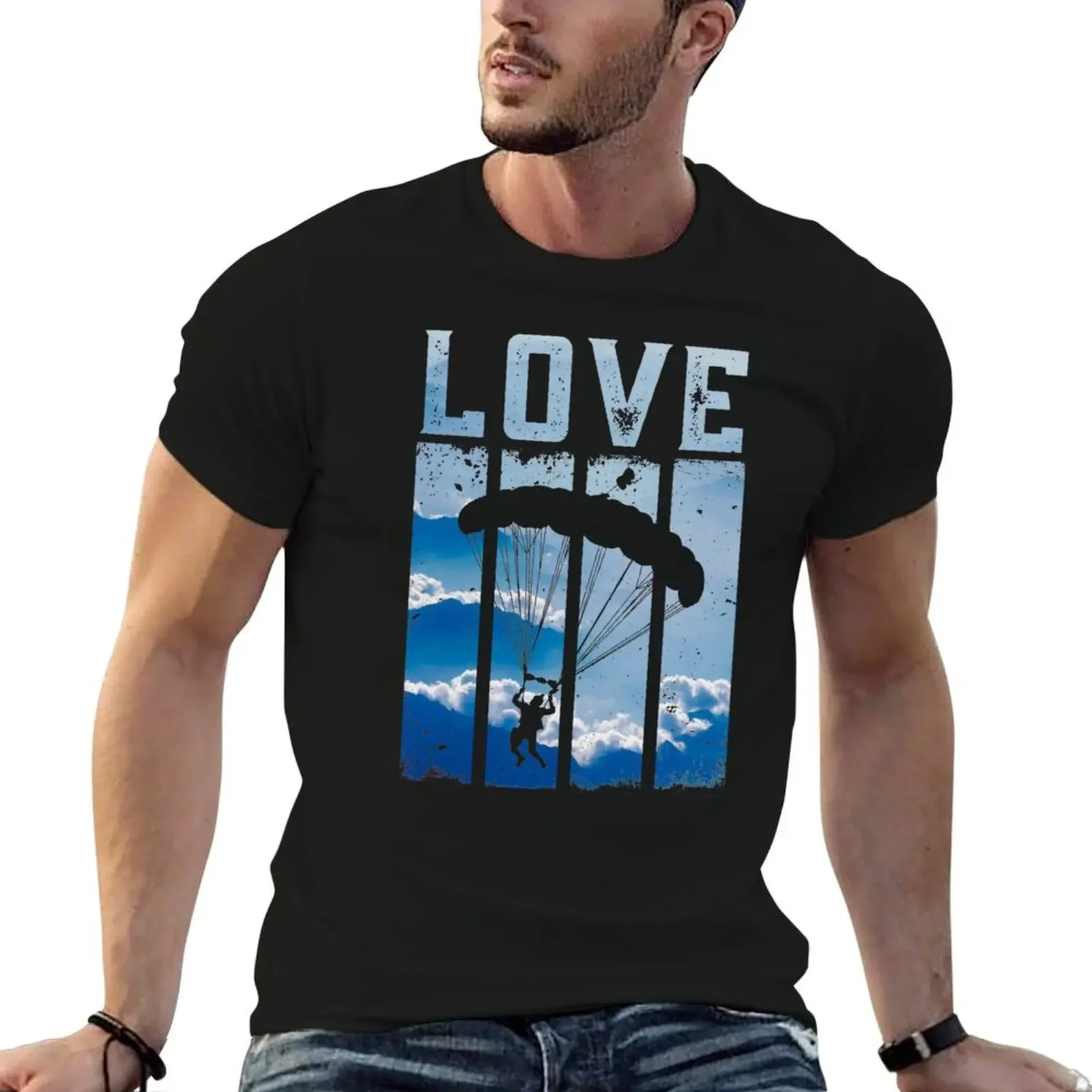 Love Skydiving Clouds T-Shirt Blouse baggy shirts customizeds t shirts for men pack