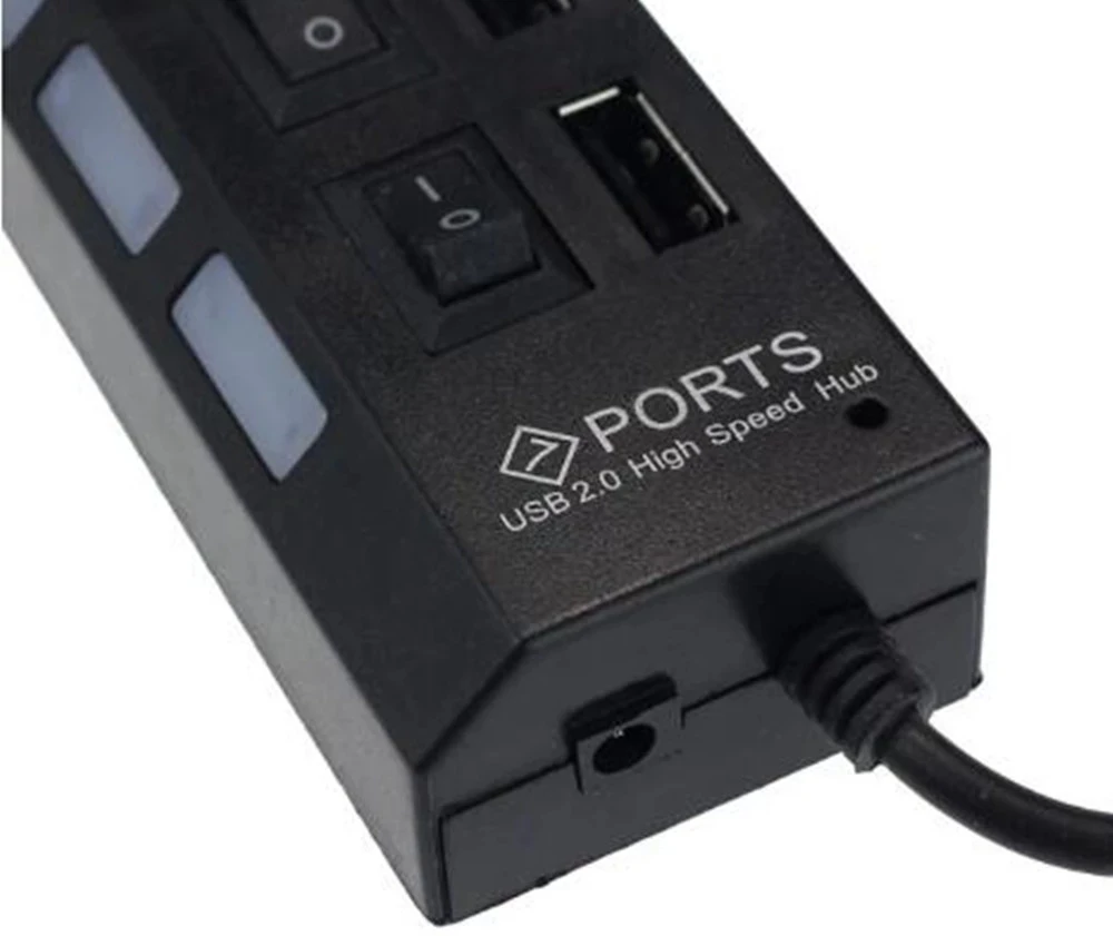 USB HUB 7 Ports USB Splitter Multi Hub USB Adapter USB2.0 Several Ports Use Power Adapter USB 2.0 with Switch Laptop Accessories