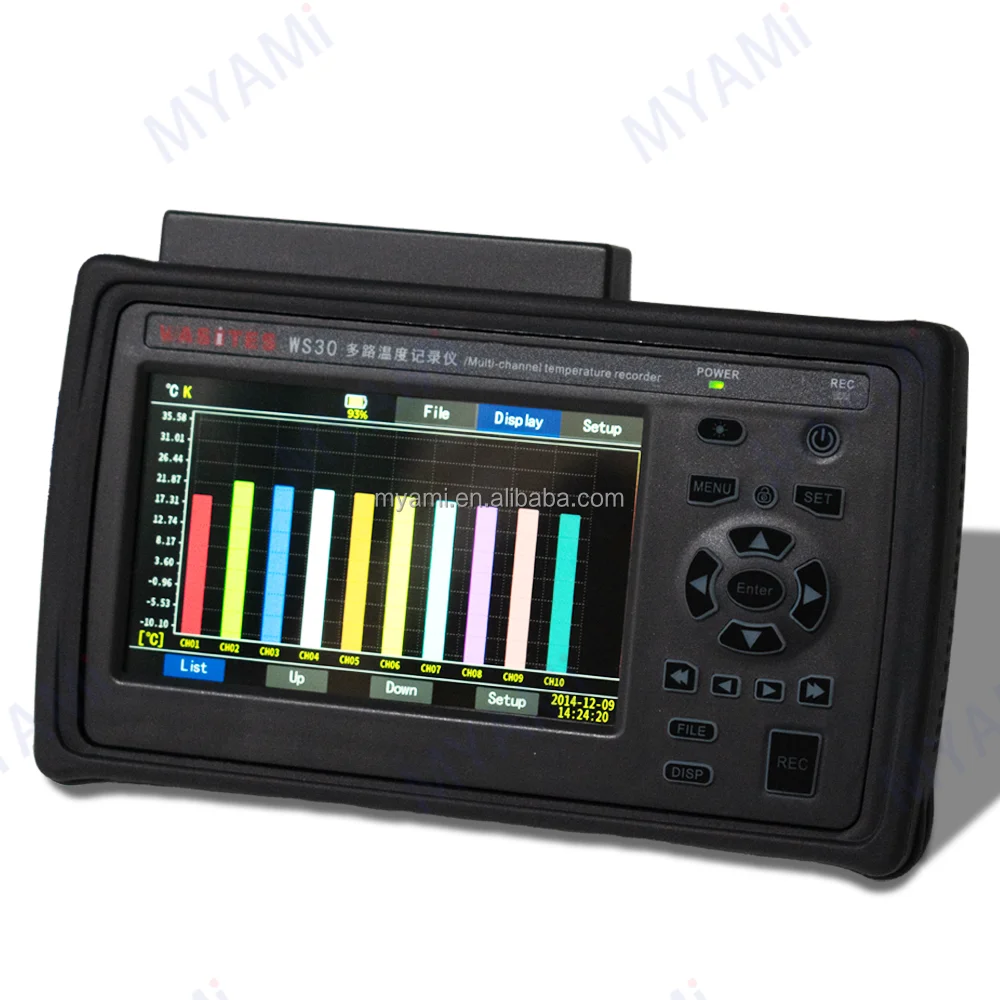 

MYAMi WS30 10 Channels Temperature Measuring Device High Precision 3 Display Modes Temperature Data Record Logger Instruments