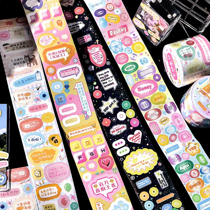 

1 Pc Colorful Dialog Synthetic Paper Stickers Tape Photo Card Toploader Deco Stickers DIY Scrapbooking Journaling Deco Supplies