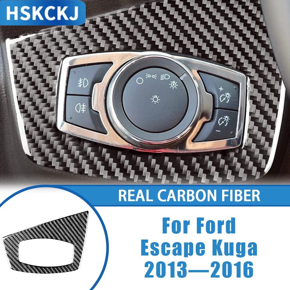 

For Ford Escape Kuga 2013—2016 Car Accessoreis Carbon Fiber Headlight Surround Panel Interior Cover Trim Sticker Modification