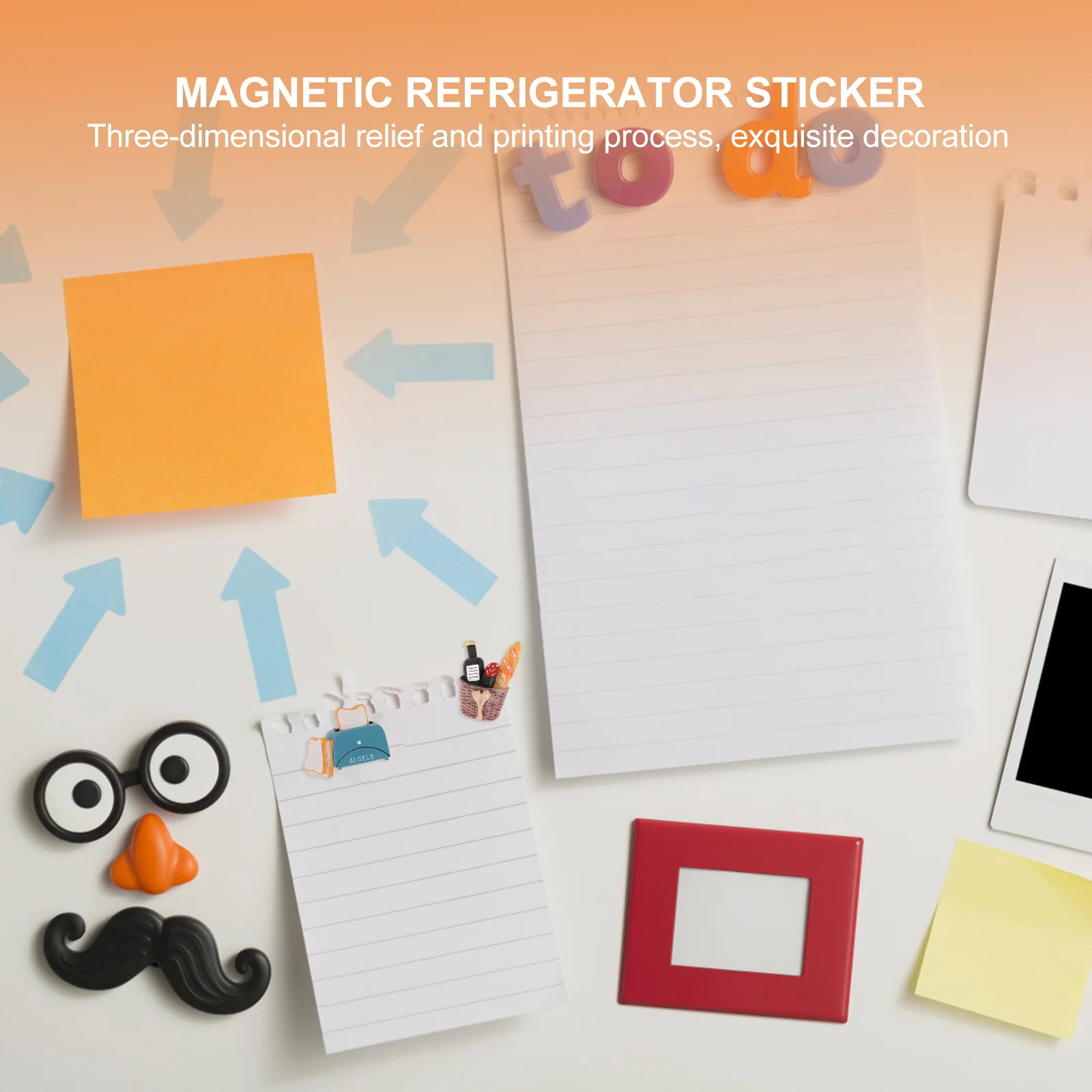 

6Pcs Resin Cartoon Pan Refrigerator Stickers Eyecatching Fridge Accessories Smooth Edges Magnet Stickers Fridge Accessories