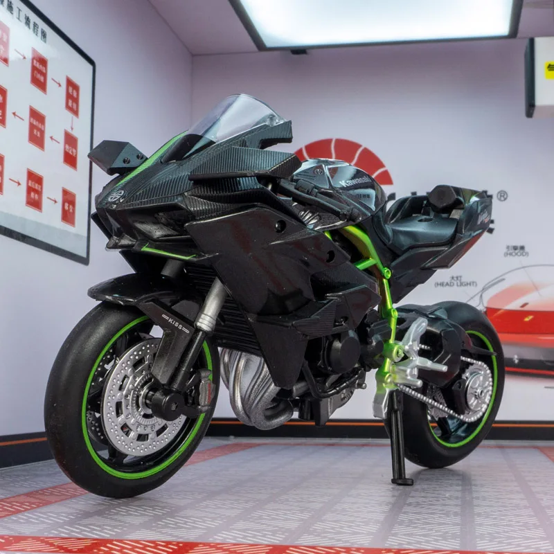 CCA 1:12 Kawasaki H2R motorfietsmodel coole motorfiets rijke details vakmanschap kan als verjaardagscadeau voor vrienden worden gegeven