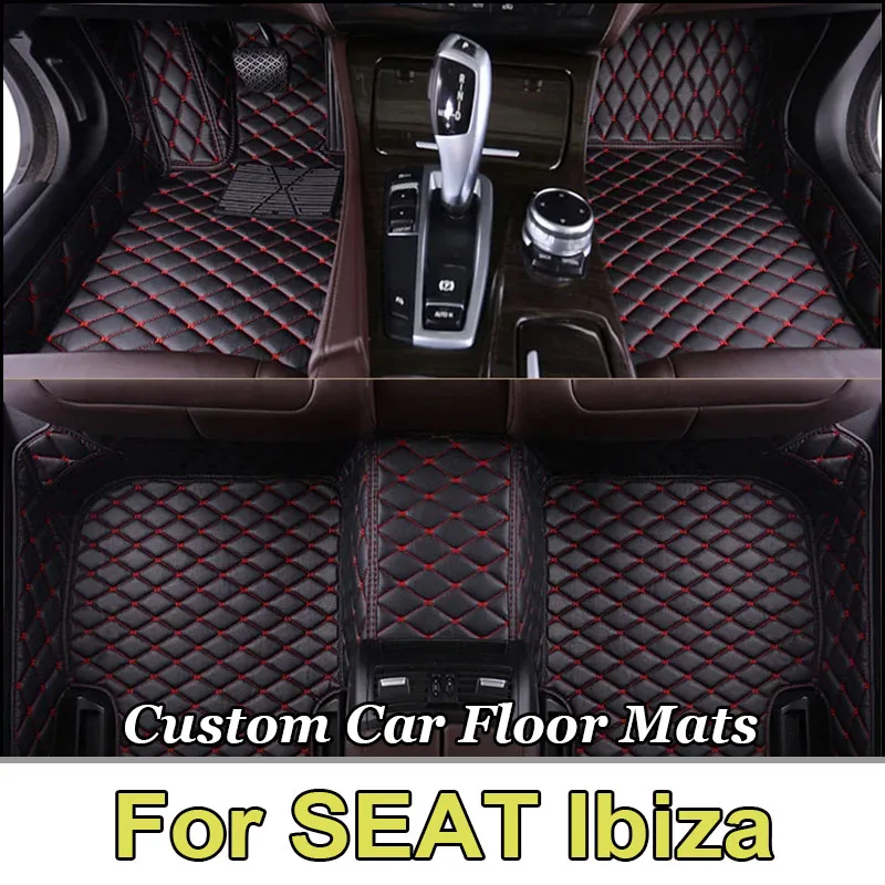 Car Floor Mats For SEAT Ibiza 6J 6P MK4 2008~2017 Waterproof Rugs Durable Carpets Luxury Leather Mat Car Accessories 2009 2010