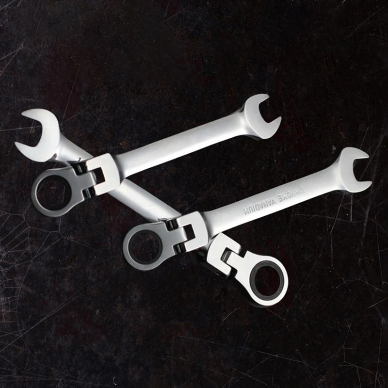 Ratchet Wrench 72 Teeth Adjustable 180° Wrench Dual-purpose Industrial Grade Wrenches Steel Mirror Polishing Auto Repair Tool