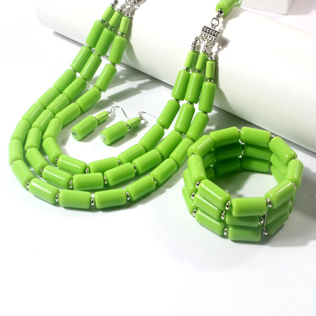 European and American necklace cross-border jewelry, beaded three-piece multi-layer necklace set beaded necklace 6630