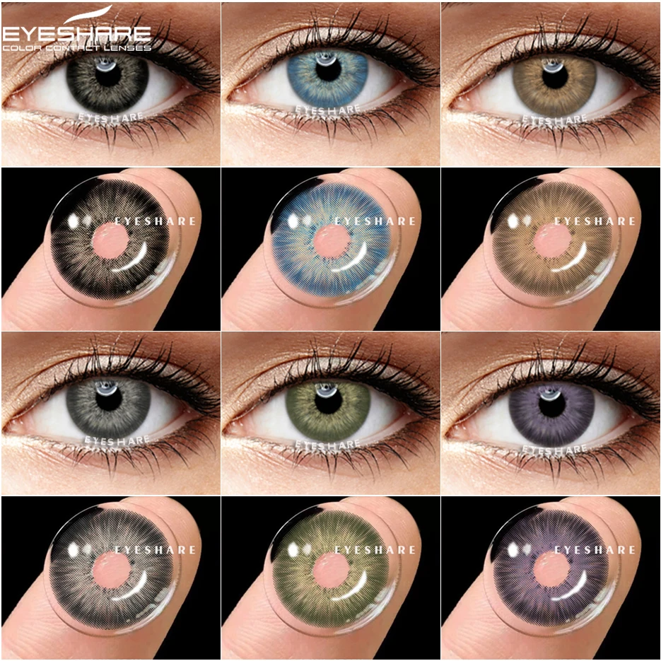 

EYESHARE 1Pair Contacts Lenses for Natural Blue Brown Colored Contact Lenses for EyesLens Yearly Cosmetic Myopia Lenses Contacts