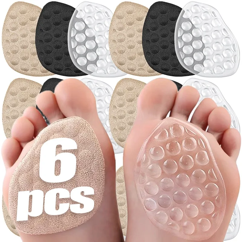 Wear Resistant Gel Forefoot Pad High Heels Relieve Pain Shock Absorption Half Insoles Self-adhesive Anti Slip Forefoot Cushion