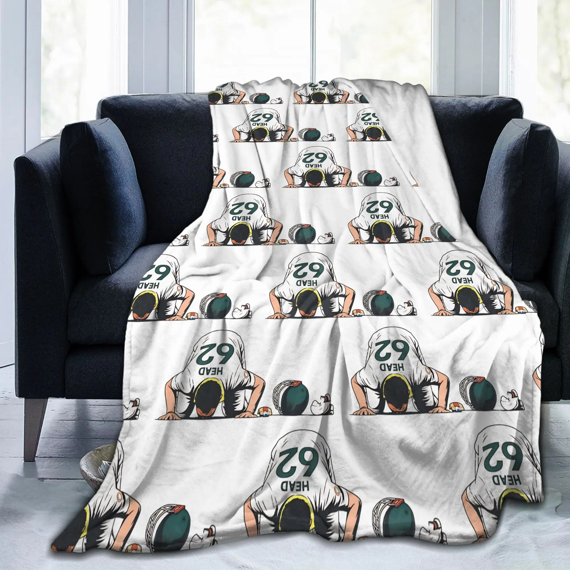 Koc z flaneli z motywem krykieta Australii, ciepły pled do samochodu, na sofę, łóżko, narzuta