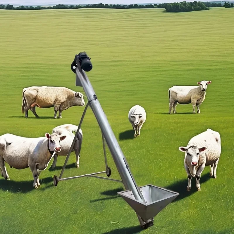 -Capacity Stainless Steel Feed Hopper Conveyor For Livestock Operations New High Productivity Home Use Manufacturing Plants