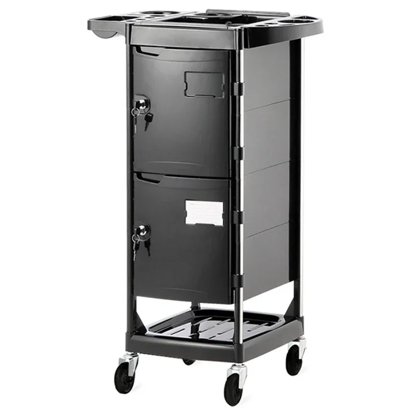 Beauty Hairdressing Supplies Barber Shop Tool Cabinet Trolley with Lock Storage Rack Cabinet Hair Salon Mobile Tool Car