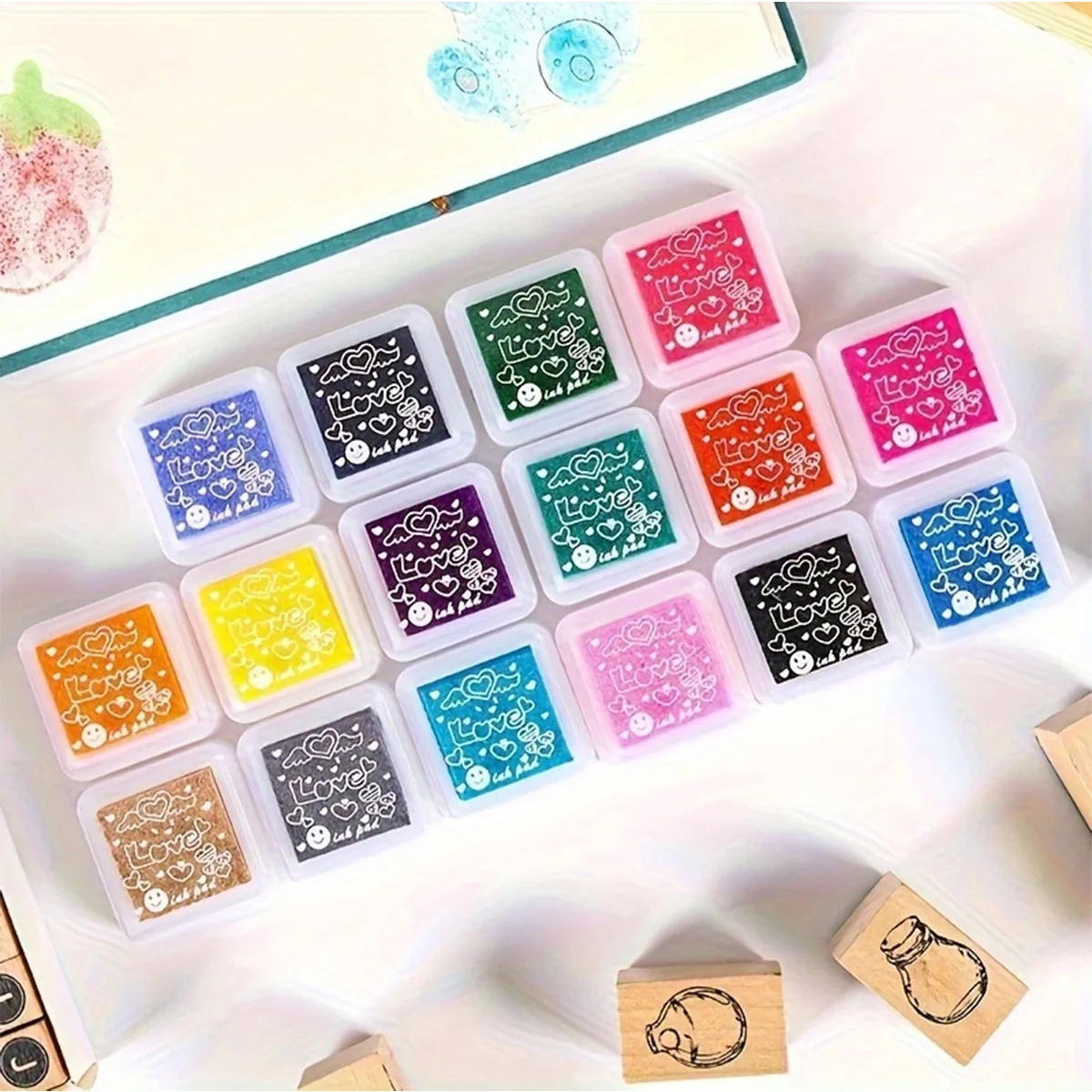 24 Pieces Multi-Functional Stamp Set with Bright Colors and Long Lasting Ink, Perfect for Drawings and Birthday Party Favors!