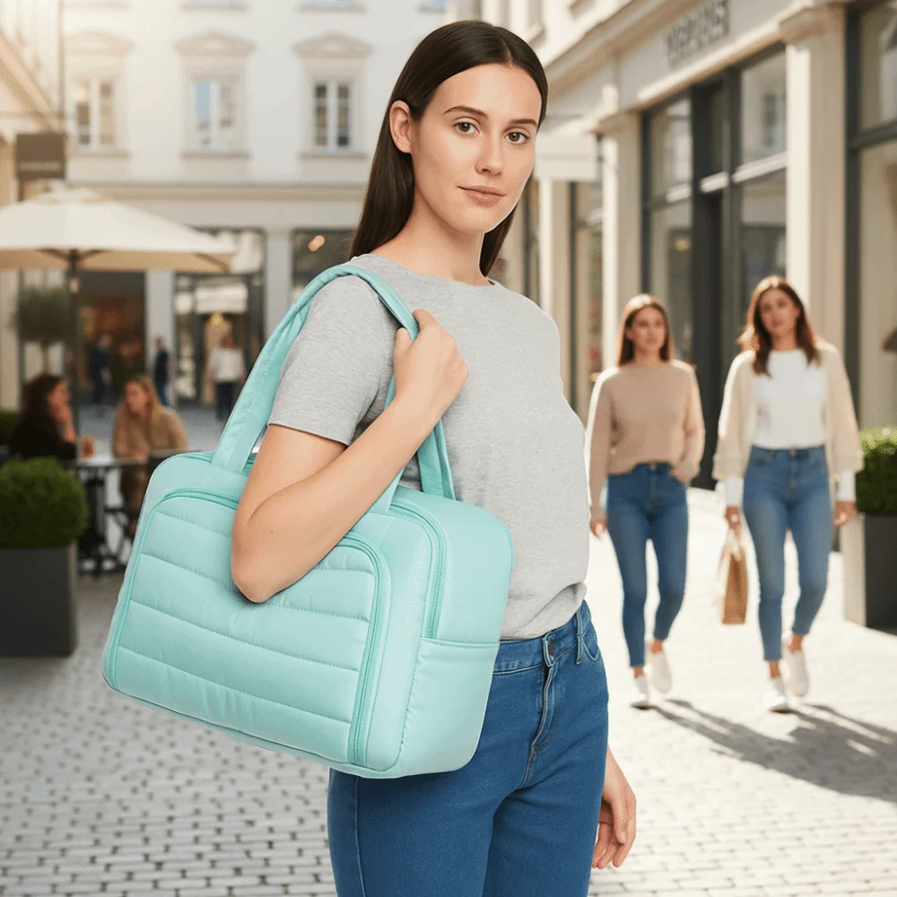 Solid Color Handheld Cosmetic Bag Large Capacity Nylon Pouches Bag Organizer Korean Style Multi-layered Portable Toiletry Bag