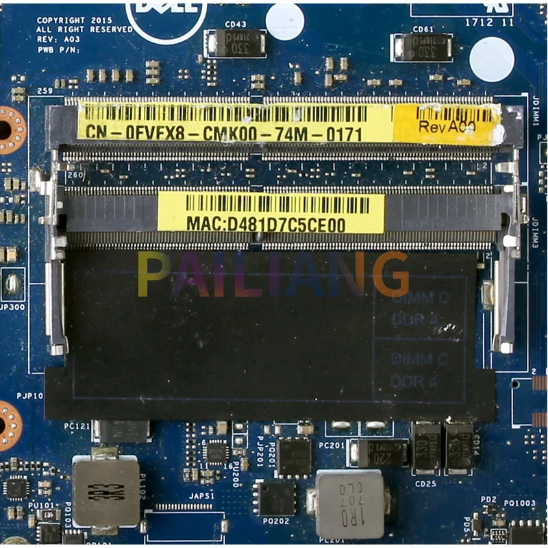 Imagem -04 - Laptop Mainboard para Precisão Dell Teste Completo La-c551p 0fvfx8 I76820hq 7710