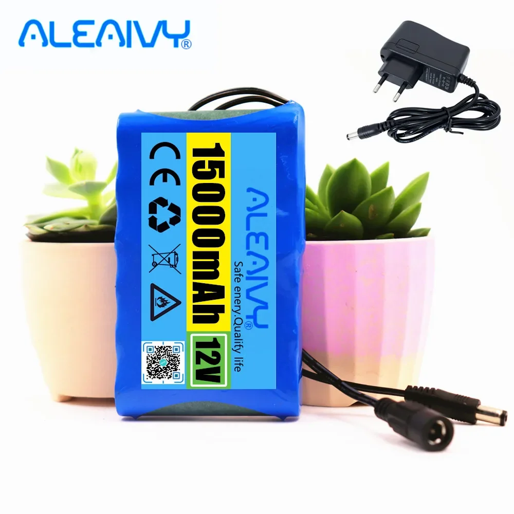 

12V 15000mAh 18650 3S2P Li - ion Battery Pack + Charger - Rechargeable for CCTV, Camera, Monitor (DC 12.6V 15Ah).