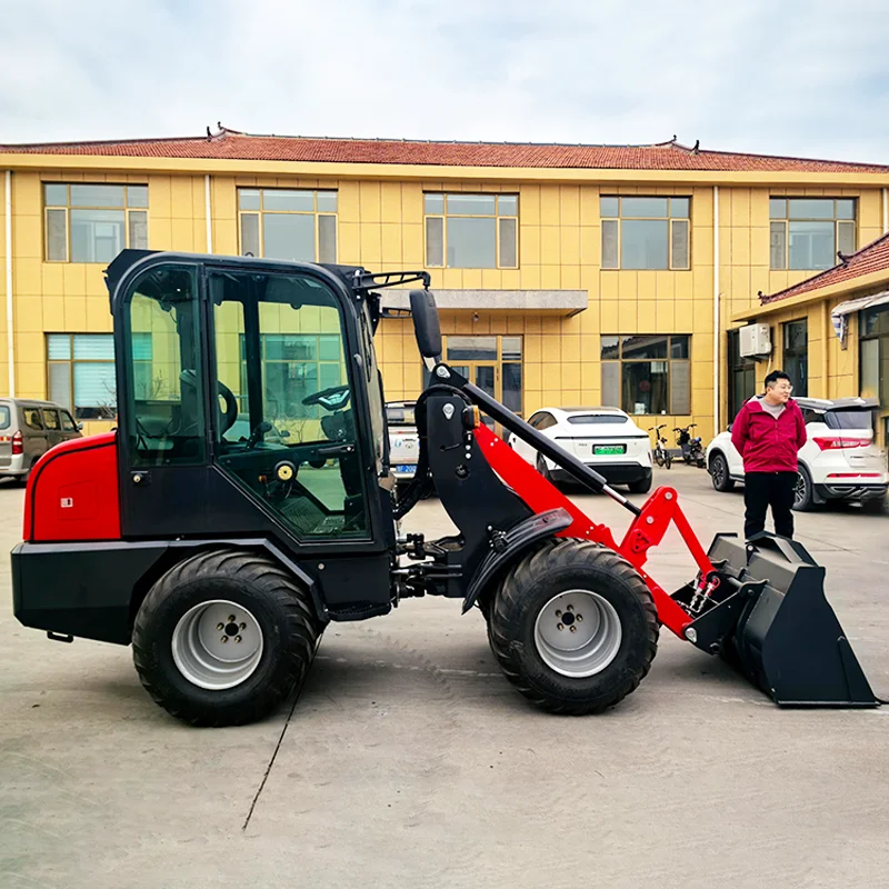 3.0ton Small Front Wheel Loader 4WD Telescopic Boom Garden / Construction / Farm Compact / Mini Loader