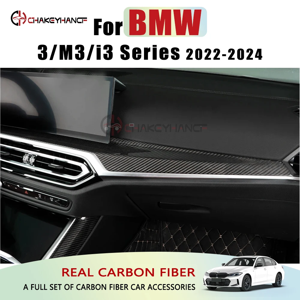 

for 2022 2023 BMW 3 4 Series LCI G20 G21 G22 Real Carbon Fiber Center Console Dashboard Cover Trim Car Interior Accessories