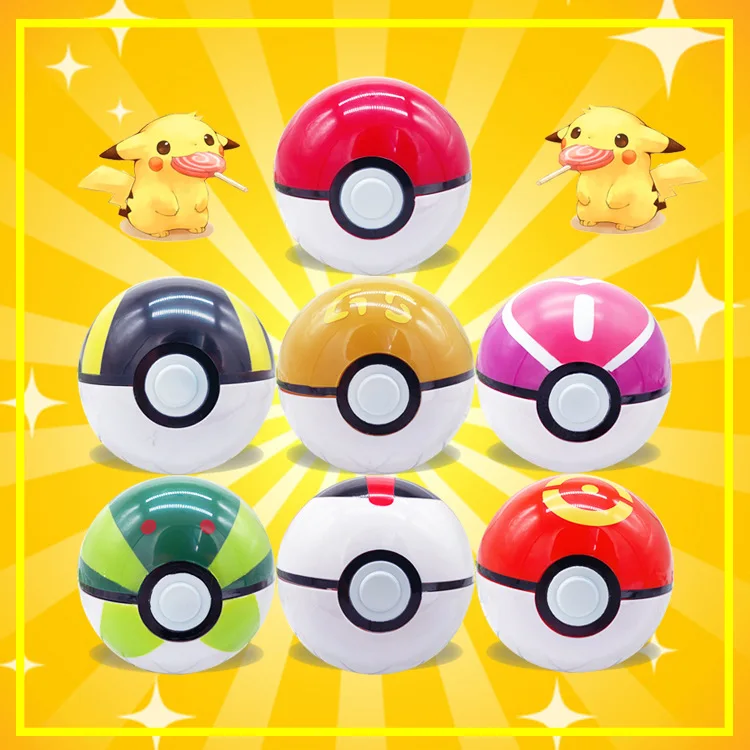 7cm Takara Tomy Pokemon Pikachu Pet Elf Ball Pop-up PokeBalls Master Ball Pokeball Figures Toys Kids Boys Gifts