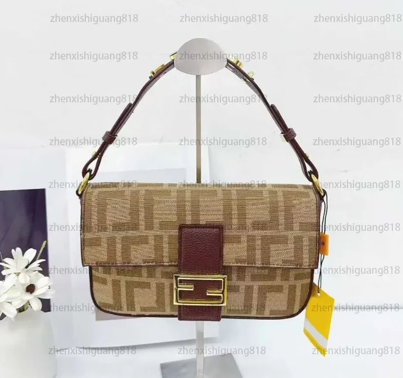 

10AShoulder Designer bag 2025High quality Women Crossbody baguette Luxury Brand Vintage Canvas Messenger Bag55 Underarm half moo