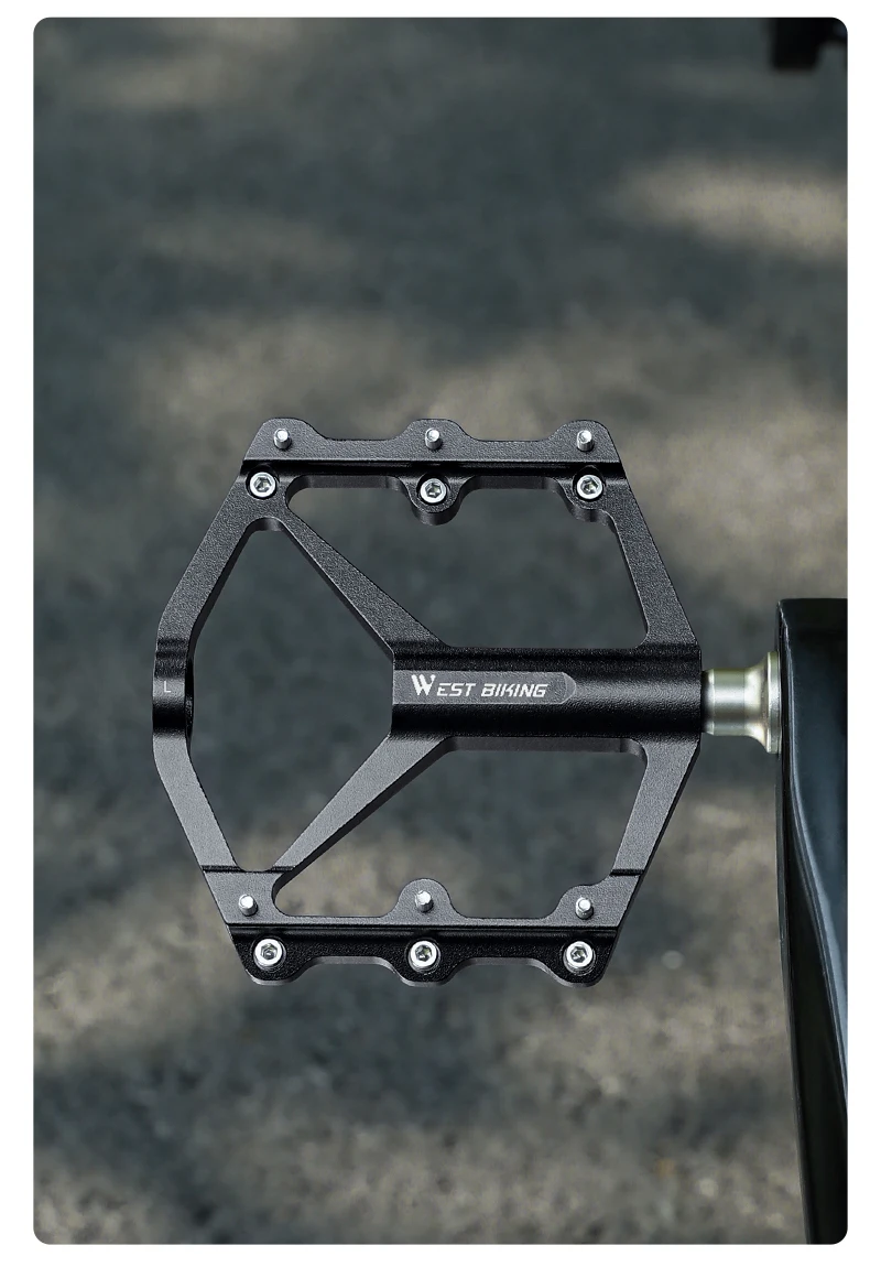 WEST BIKING Ultraleichtes Fahrradpedal 3 Lager Aluminiumlegierung Breites Fahrradpedal Rutschfestes MTB Rennrad-Pedal Fahrradzubehör – Detail 15