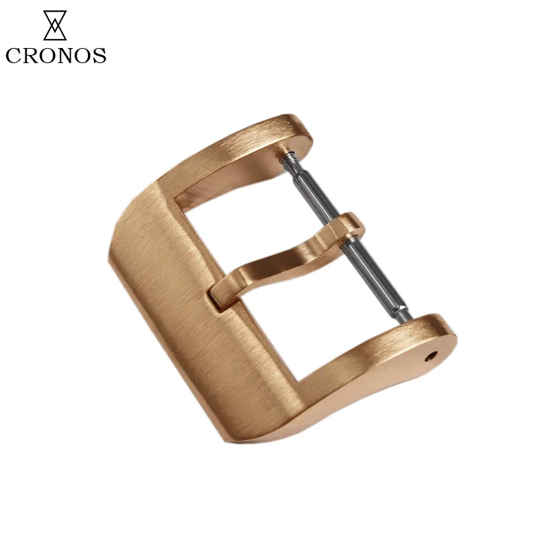 Cronos Watch Parts Bronze Buckle for Straps Tongue Buckle Brushed 20 mm 2.0 with Spring Bars