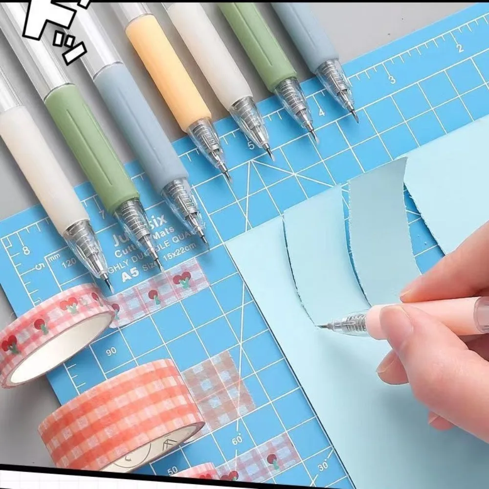 Creative Cut Paper Pen Knife DIY Craft Student Utility Knife Pen Scrapbooking Cutting Tool Stickers