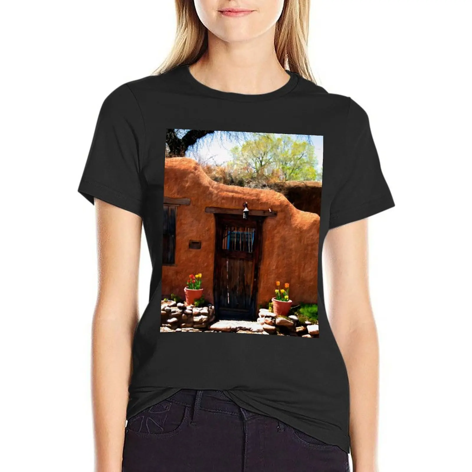 Женская футболка с рисунком La Puerta Marrion Vieja, модные корейские футболки большого размера