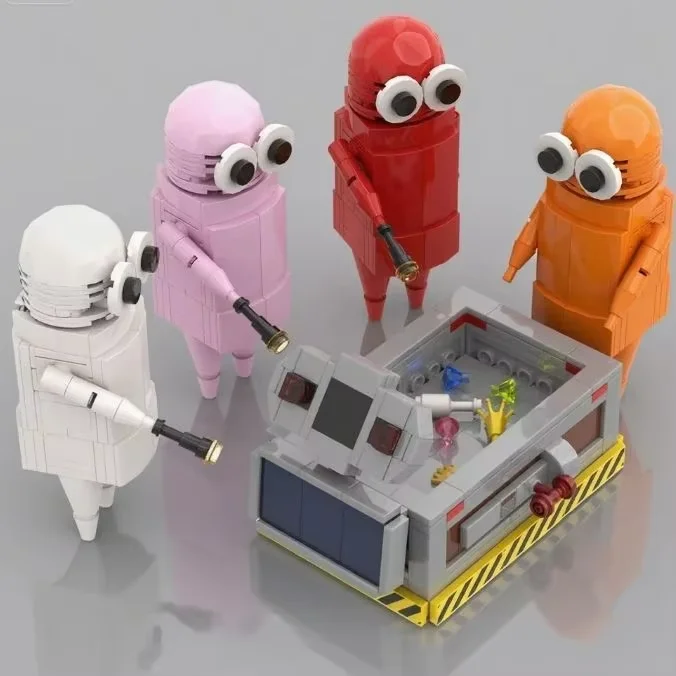 MOC Repo – blocs de Robot de société hantée, figurines de jeu d'horreur multicolores à grands yeux, modèle de jouets à collectionner, cadeau pour adultes et enfants