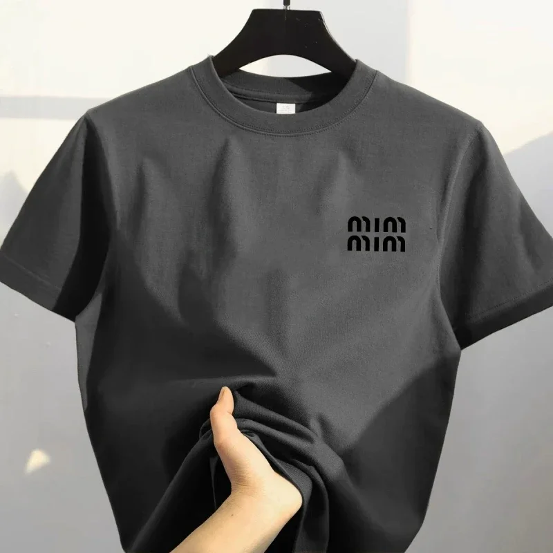 Summer trend brand latest letter-printed T-shirt men's and women's style loose and breathable T-shirt men's short-sleeved top