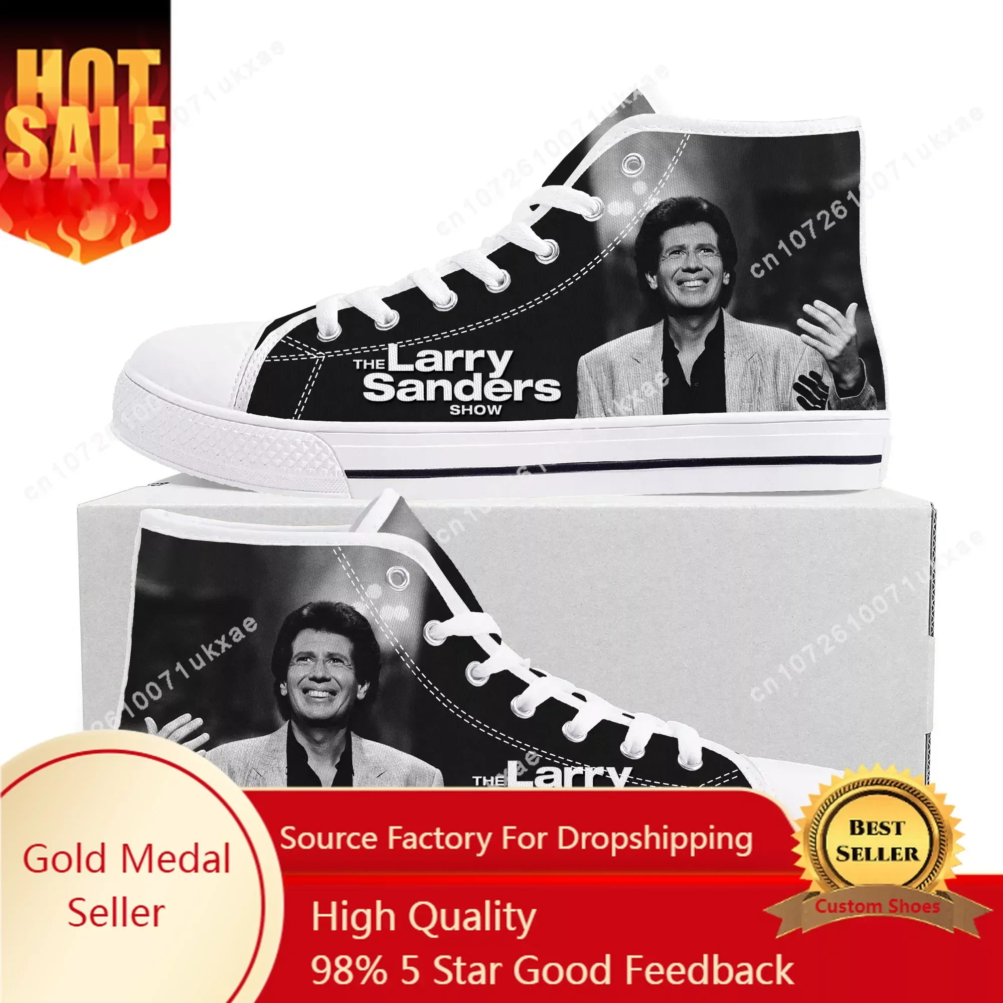 

Larry Sanders Show High Top Sneakers Mens Womens Teenager High Quality Canvas Sneaker couple Casual Shoe Customize Shoes