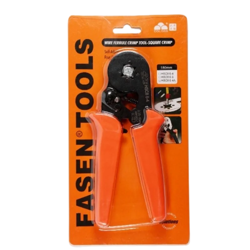 HSC8 6-4 Self-Adjusting Ferrule Crimping Tool 0.25-10mm² AWG23-7 45# Steel Wire Crimper Tube Pin Terminal Crimper Tool