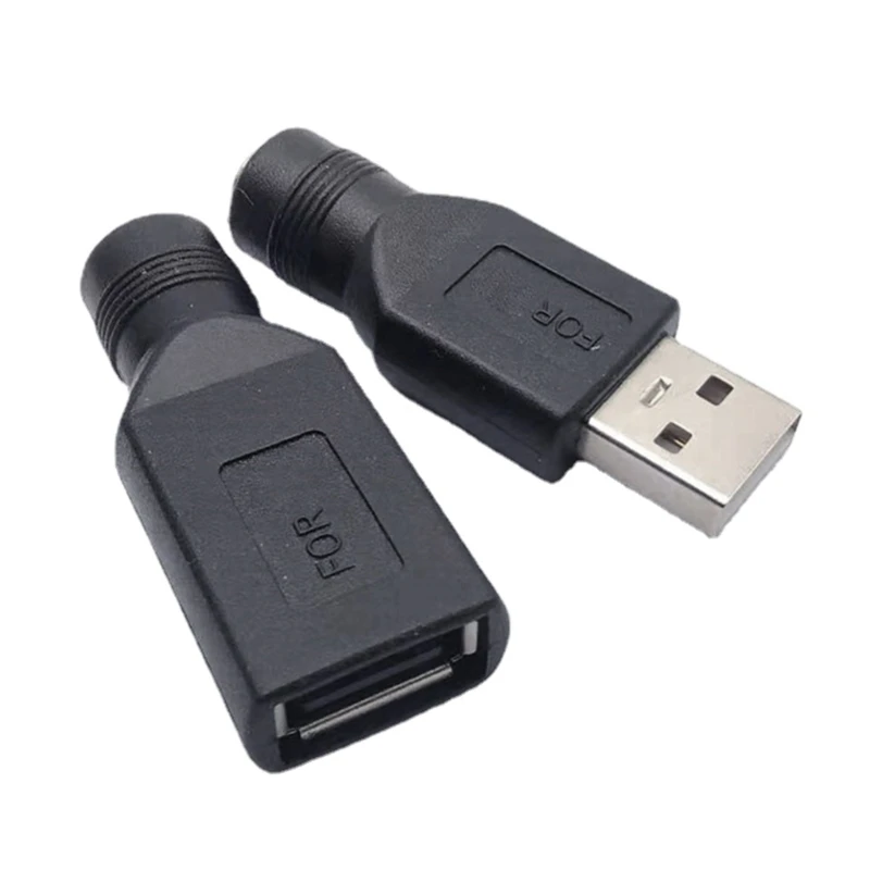 USB Động Nam/Nữ Sang DC5.5x2.1mm Adapter Chuyển Đổi Nguồn Điện Đầu Chuyển Đổi Màu Đen Cho Nhiều Loại Laptop Thương Hiệu Trang
