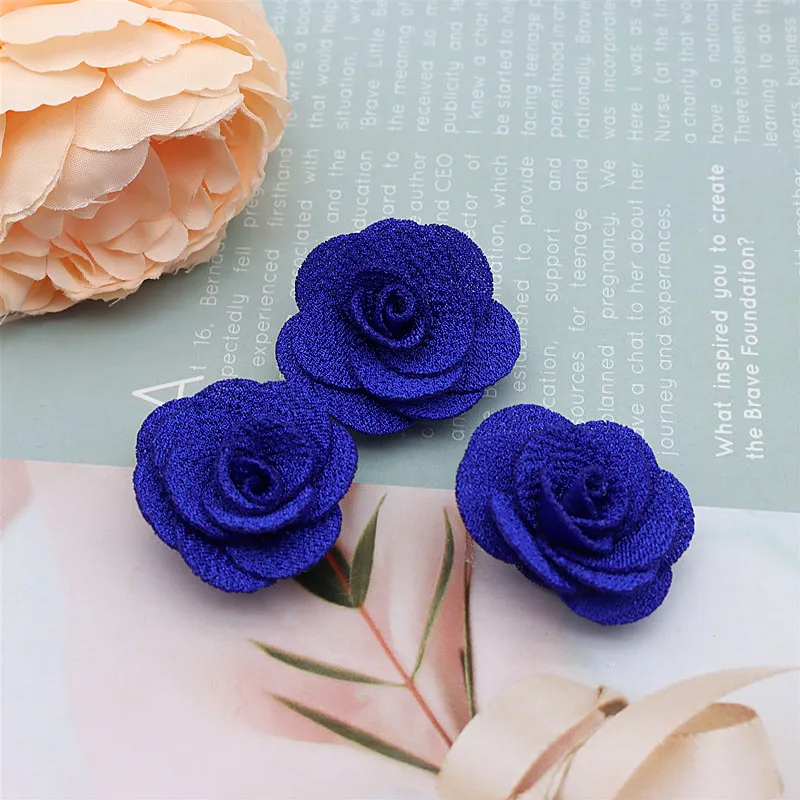 2.5Cm-3.5Cm Kleine Bloem Kleding Hoofddeksels Accessoires Drie-Dimensionale Bloem Handgemaakte Diy Haar Accessoires 24-48 Stuks