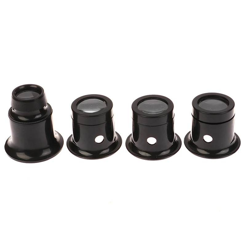 5x/10/15x/20x ساعة مجموعة أدوات إصلاح المجوهرات العدسة المكبر المكبر الزجاج الساعاتي أدوات 4 قطعة/المجموعة العين العدسة المكبرات