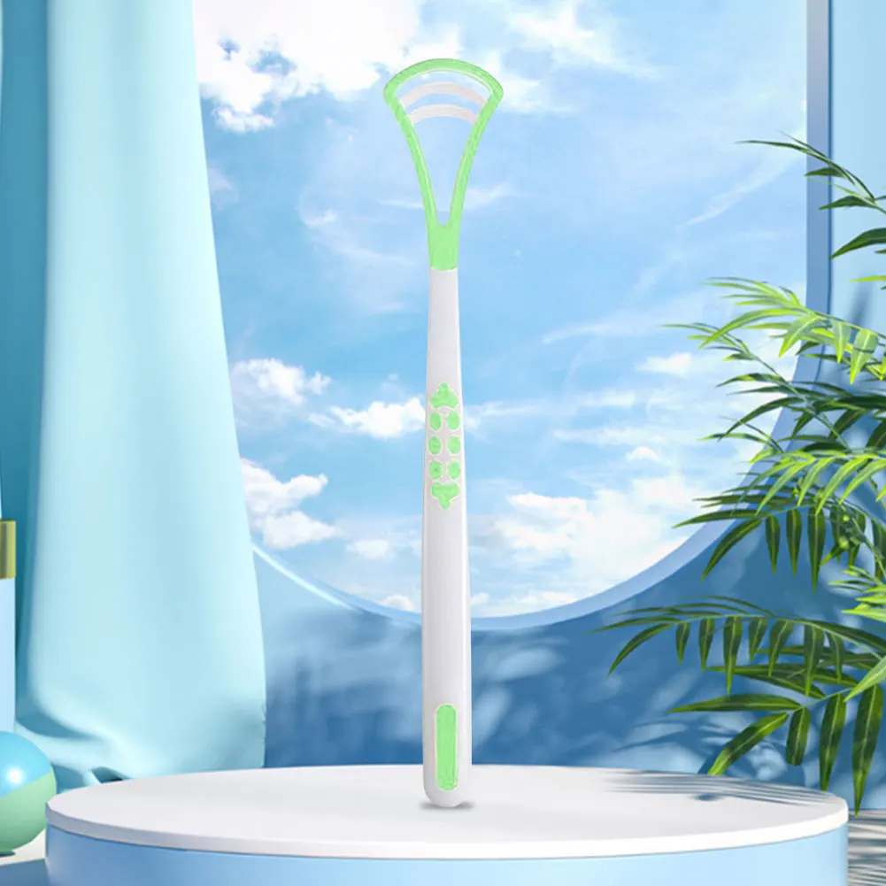 فرشاة اللسان البلاستيكية مكشطة اللسان للبالغين منظف اللسان فرشاة تنظيف الفم العناية بالفم للحفاظ على التنفس المنعش #4