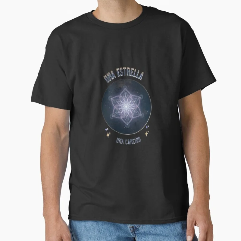 

UNA ESTRELLA, UNA CANCION Sacred Geometry Symbol Gift t shirt Large size Tops Graphic Print men's Clothes