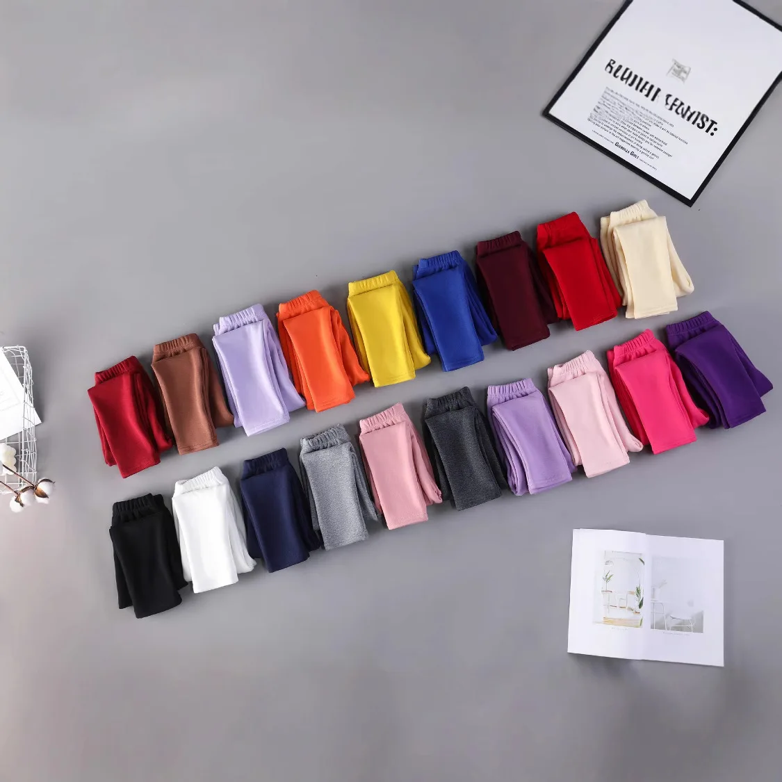 Cute Girls Boys Winter Warm Pants Kids Fleece Lined Leggings for 1-13 Years