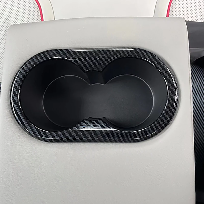 

Carbon Fiber Color Rear Water Cup Holder Frame Decoration Cover Trim For BYD Song Pro 2025 Car Styling Interior Accessories